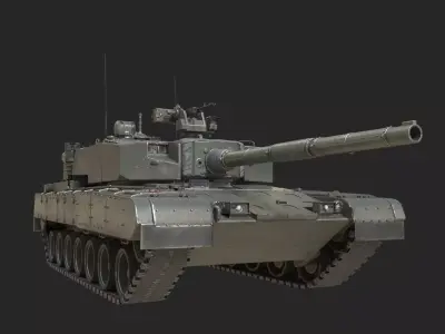 3 coatings of Indian Army KMW Arjun Main battle tank Low-poly 3D model