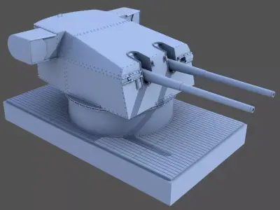 Bismarck 15cm turret 02 - Personal license - 1-72 scale 3D print model