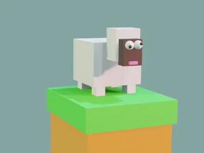 sheep pixelated Free 3D model