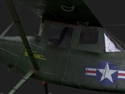 Piper PA-18 Super Cub aka Birddog Low-poly 3D model