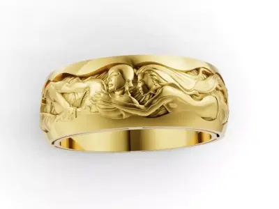RING VENUS Y MARTE 3DM STL OBJ model for 3D printing and CNC 3D print model