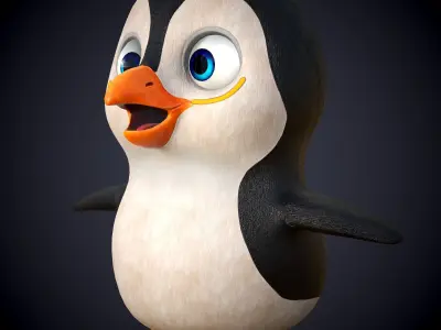 Penguin Low-poly 3D model buy