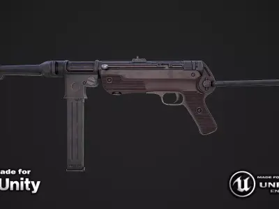 Submachine gun MP 38 40 3d model Low-poly 3D model