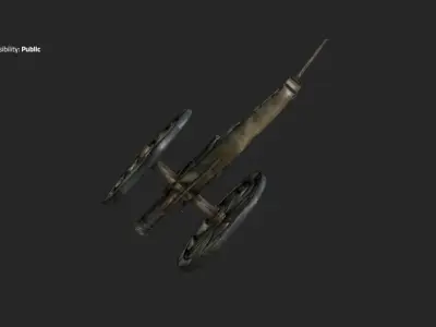 Field Artillery Gun Low-poly 3D model