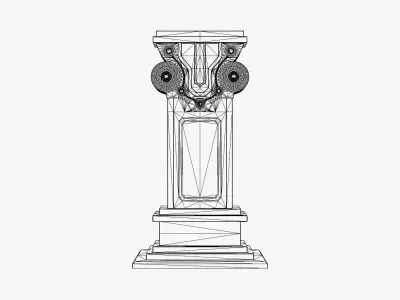 Ancient Stone Pedestal Low-poly 3D model