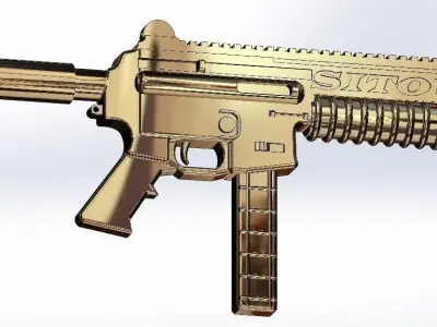 GUN 9mm Ar-15 Pistol Low-poly 3D model