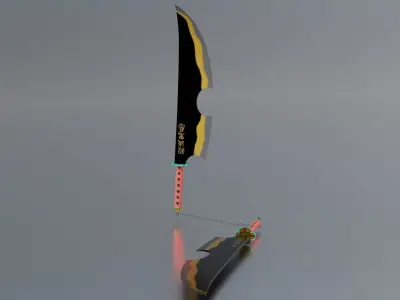 Tengen Uzui Dual Nichirin Blades Demon Slayer Free 3D model