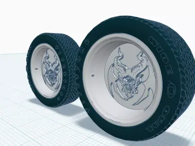 1-25th devil-faced rims and with what if tires 3D print model