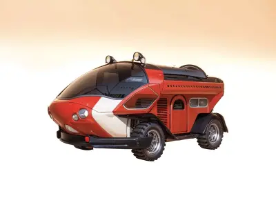 Sci-Fi Mars Rover Vehicle Low-poly 3D model