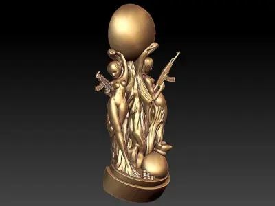 World Toon Trophy 3D print model