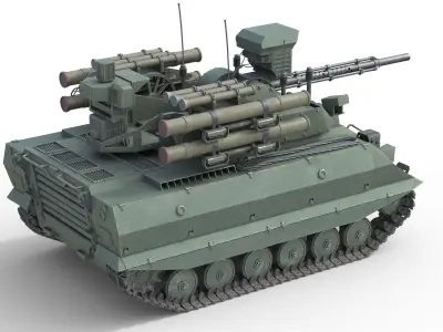 Uran-9 combat tank Low-poly 3D model