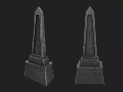 Gravestone Low-poly 3D model 4