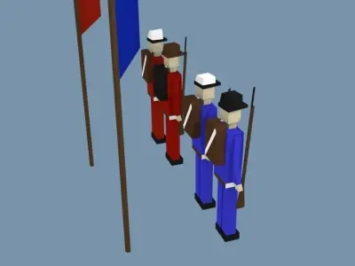 Rigged napoleonic soldiers  Free low-poly 3D model