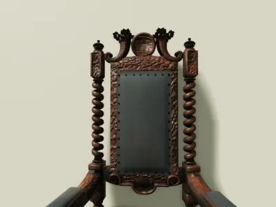 Antique Throne Chair 3D model