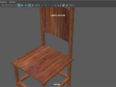 Wood Table and Chair Free low-poly 3D model