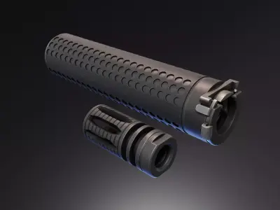 QDSS NT4 Suppressor Low-poly 3D model
