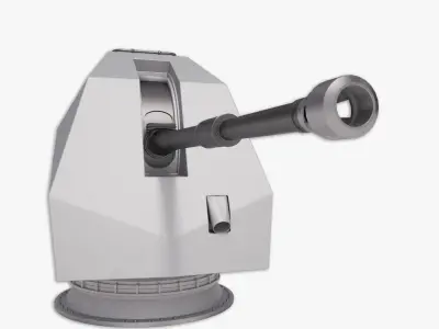 Mark 8 naval gun 3D model 3D model