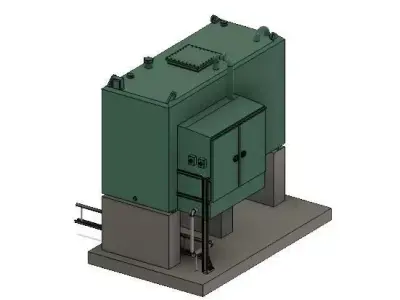 Model Railway 4500L Oil Tank and Base 3D print model