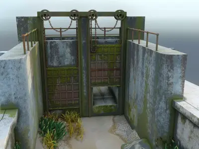 Canal Water Gate 3D model