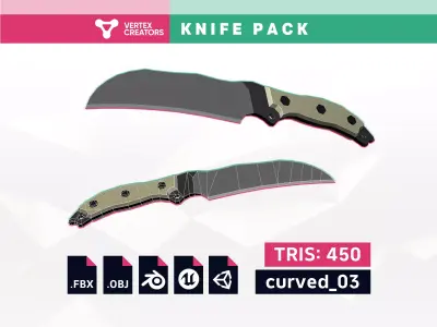 Lowpoly Knife Pack Low-poly 3D model