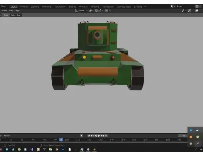 Tank kv-2 Low-poly 3D model
