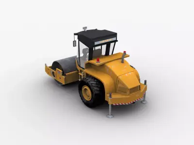 Road Roller lowpoly Low-poly 3D model purchase