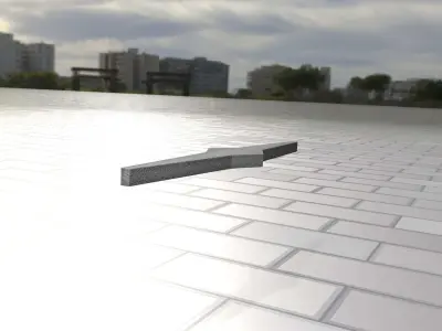 Concrete Power Pole Cross Connection 8 - Object 119 Low-poly 3D model