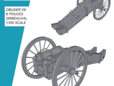 Obusier de 6 pouces Gribeauval 3D print model
