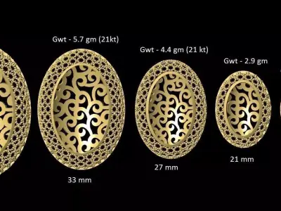 VR-PND2152 size of gold medallion 3D print model