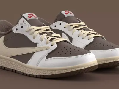 Fragment x Air Jordan Reverse Mocha Low-poly 3D model