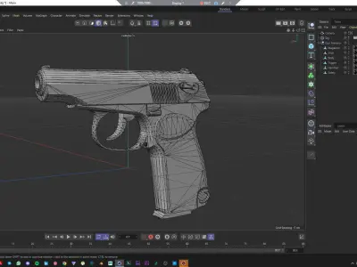 Makarov Pistol Low-poly 3D model