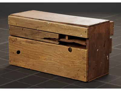 Vintage Wooden Multi-Drawer Storage Cabinet 3D model