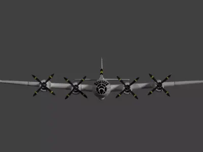 B-29 Bomber Low-poly 3D model