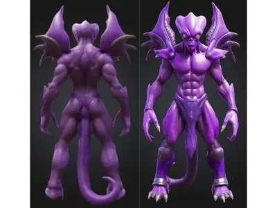 Stylized Alien Demon Creature Low-poly 3D model