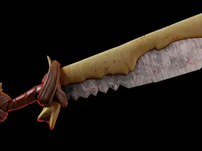 Bone Sword PBR Game-Ready Low-poly 3D model Low-poly 3D model