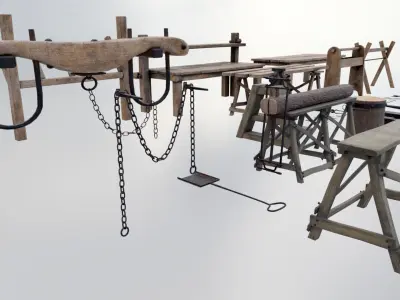 Blacksmith Tools Low-poly 3D model