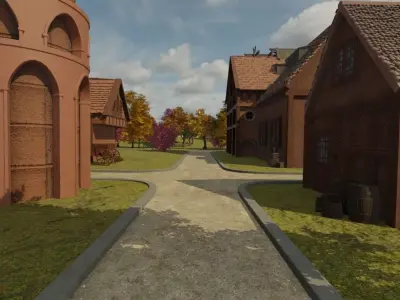 Serene Village In Bloom 3D model