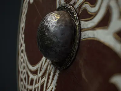Viking Shield Low-poly 3D model 9