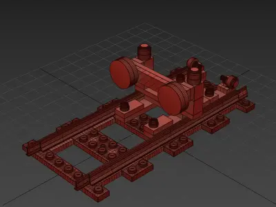 Train Lego Construction Stoping 3D model
