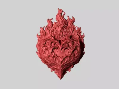 Heart Flame 3D print model purchase