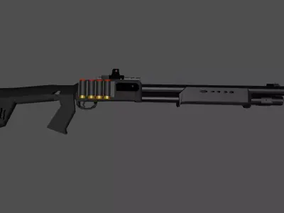 Low poly Tactical Shotgun  Free low-poly 3D model