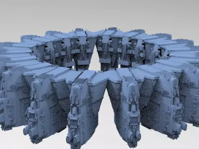 Sci-Fi dark Platforms 1 3D model