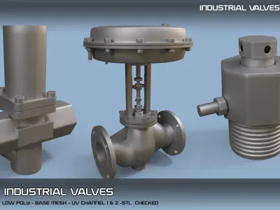  25 Industrial Valves-Vol02 Low-poly 3D model