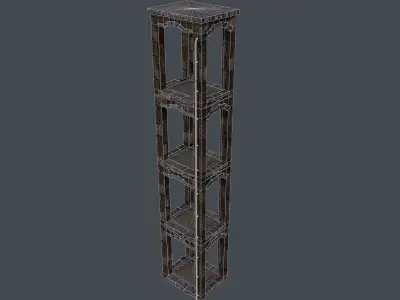 Watchtower tall wooden shelf Low-poly 3D model