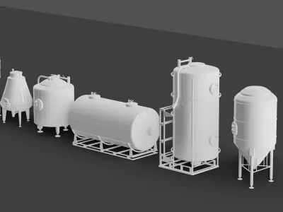 Wine oil industrial tank - High quality 3D model