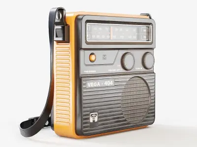 Retro Portable Radio Vega PBR Low-poly 3D model