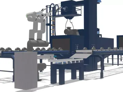 Industrial Shot Blasting Machine High-Detail 3D Model 3D model