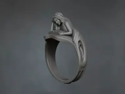 Antique Art Nouveau Ring  3D print model