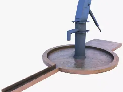Water stream pump Low-poly 3D model - GameReady Low-poly 3D model