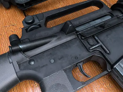 M16A2 rifle Low-poly 3D model buy